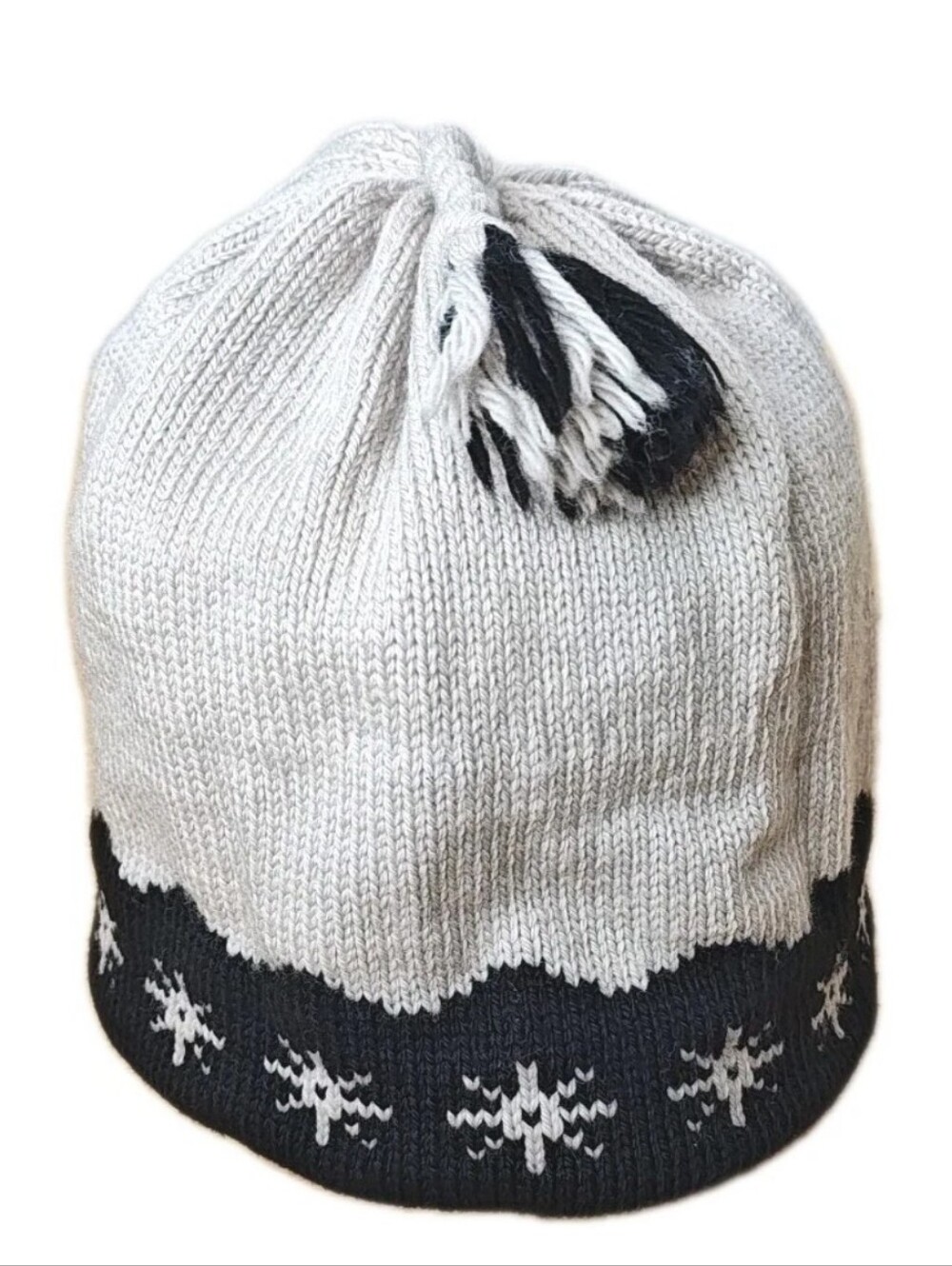 Vintage USA Turtle Fur Holiday Nordic Wool Yarn Beanie Hat Brown Beige Adult OS